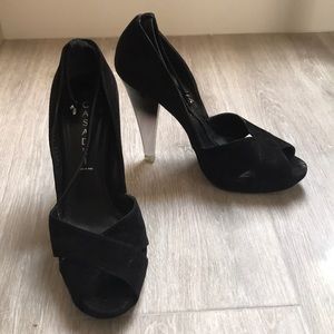Casadei velvet lucite heels size 8